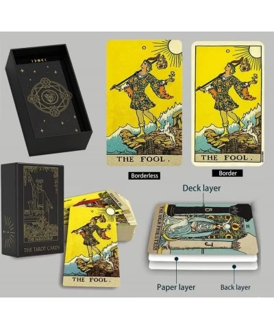 Tarot Cards Deck for Beginners with Guidebook Classic Tarot Deck Set with Black Card Storage Box 78 Cards for Beginners Start...