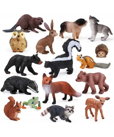 16PCS Forest Animals Baby Figures Woodland Creatures Figurines Miniature Toys Cake Toppers Cupcake Toppers Birthday Gift for ...