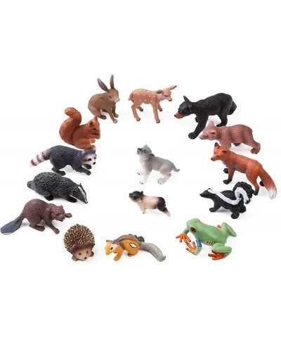 16PCS Forest Animals Baby Figures Woodland Creatures Figurines Miniature Toys Cake Toppers Cupcake Toppers Birthday Gift for ...