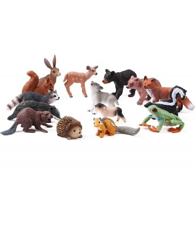 16PCS Forest Animals Baby Figures Woodland Creatures Figurines Miniature Toys Cake Toppers Cupcake Toppers Birthday Gift for ...