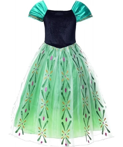 Little Girls Green Princess Snow Party Costume Halloween Cosplay Dress (7 Green) $48.64 Kids' Costumes