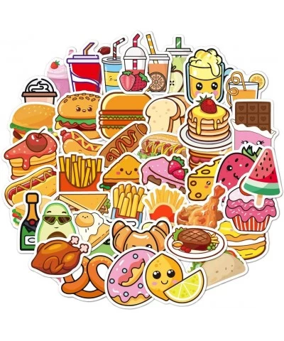 Food Stickers 50 Pack Laptop Stickers Waterproof for Water Bottles Skateboard Diary Scrapbook Phone-Graffiti Teens Girls Kids...