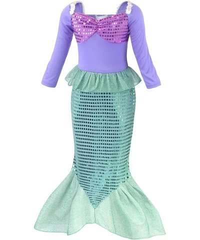 Little Mermaid Princess Dress Costume Girls Birthday Outfit Long Sleeve Sequins Party Dress Christmas Gifts $44.71 Kids' Cost...