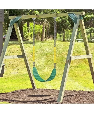 Swing Seats Heavy Duty with 66'' Chain Plastic Coated and Carabiners for Easy Install Playground Swing Set Accessories Replac...