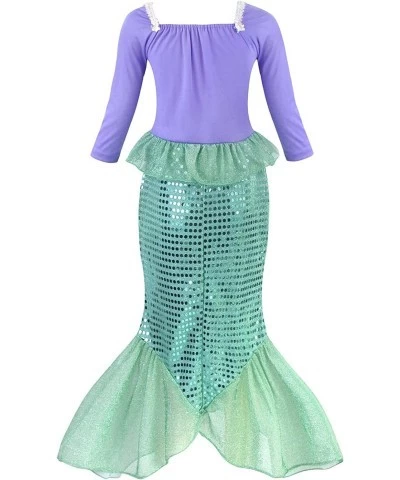 Little Mermaid Princess Dress Costume Girls Birthday Outfit Long Sleeve Sequins Party Dress Christmas Gifts $44.71 Kids' Cost...