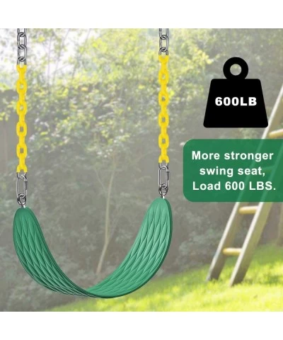 Swing Seats Heavy Duty with 66'' Chain Plastic Coated and Carabiners for Easy Install Playground Swing Set Accessories Replac...