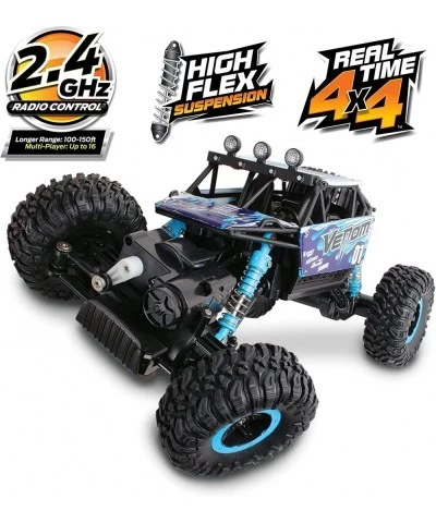 Mean Machines 1:16 2.4GHz RC Rock Crawler Venom (Blue) Designed for Rough Terrain Climbing Pistol Grip Full Function Controll...