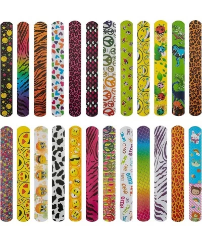 25 Pcs Slap Bracelets with Colorful Hearts Face Animal Print Prizes Slap Bands for Boys and Girls Birthday Party Halloween Ea...