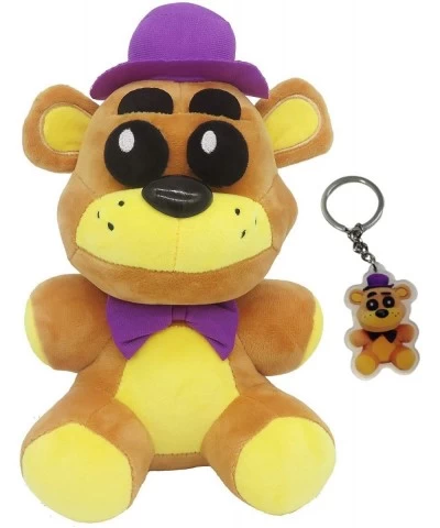 7-inches Golden Freddy Purple Hat Plush Stuffed Animal with Keychain (in Stock US)| Toy Golden Fazbear Plushie Soft Golden Be...