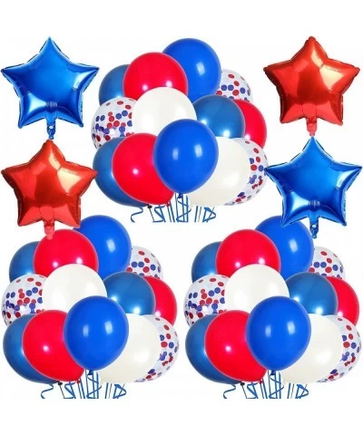 Blue Red White Decoration 64Pcs Blue Red White Balloons Blue Red Foil Balloons for Baseball Theme Party Baby Shower 4th of Ju...