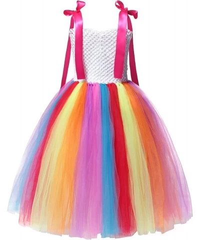 Girls Candyland Rainbow Tulle Dresses Costume Birthday Pageant Dress Up with Headband (Rainbow Costume 9-10 Years) $55.65 Kid...