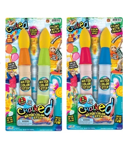 Sidewalk Paint Brushes Washable Chalk for Kids New Version (6 Sets Assorted) New Chalks Markers Paint Water Color Sticks for ...