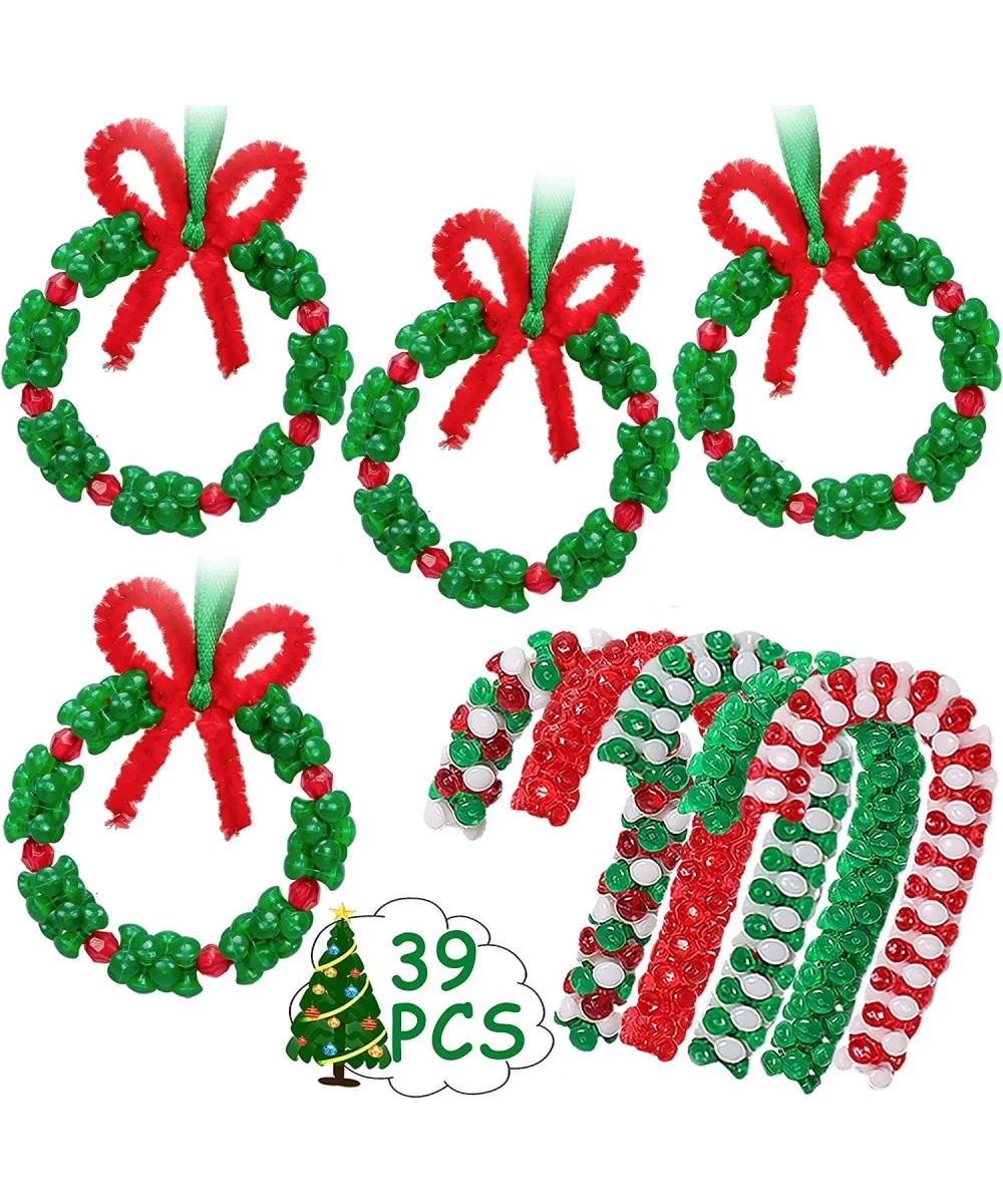 Christmas Crafts for Kids Adults Beaded Ornament Kit to Make Wreath Candy Cane-Xmas Holiday Tree Decorations Party Supplies 3...