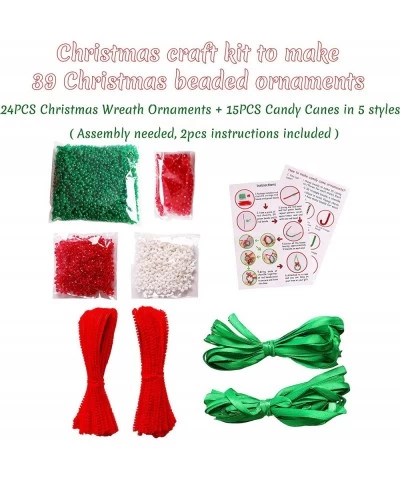 Christmas Crafts for Kids Adults Beaded Ornament Kit to Make Wreath Candy Cane-Xmas Holiday Tree Decorations Party Supplies 3...