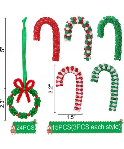 Christmas Crafts for Kids Adults Beaded Ornament Kit to Make Wreath Candy Cane-Xmas Holiday Tree Decorations Party Supplies 3...