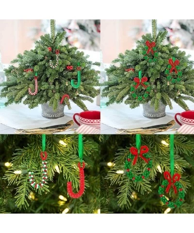 Christmas Crafts for Kids Adults Beaded Ornament Kit to Make Wreath Candy Cane-Xmas Holiday Tree Decorations Party Supplies 3...