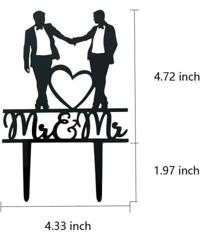 Mr & Mr Wedding Cake Topper Black Acrylic Gay Wedding Cake Topper Wedding Gift for Gay Couple Men Anniversary Decoration $16....