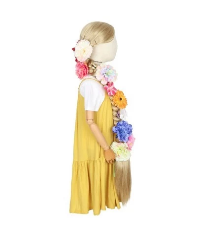 43 Inch Long Straight Braids Blonde Costume Rapunzel Wig for Kids Princess Girl Wig with 12pcs Flowers $53.60 Kids' Dress-Up ...