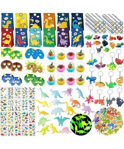 436 Pcs Dinosaur Party Favors for Kids Dinosaur Birthday Party Supplies Dinosaur Mask Luminous Dino Figures Glow in Dark Tatt...