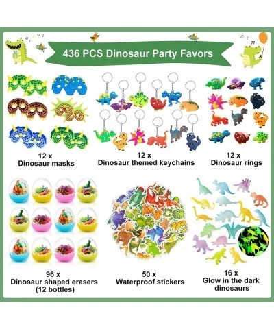 436 Pcs Dinosaur Party Favors for Kids Dinosaur Birthday Party Supplies Dinosaur Mask Luminous Dino Figures Glow in Dark Tatt...