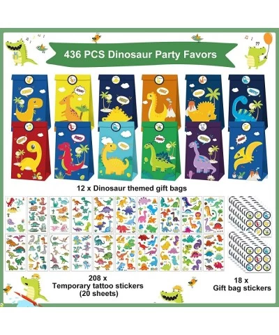 436 Pcs Dinosaur Party Favors for Kids Dinosaur Birthday Party Supplies Dinosaur Mask Luminous Dino Figures Glow in Dark Tatt...