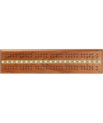 Games Wooden Cribbage 12 inch Double Track Cribbage Board with Rich Italian Inlaid 2 Players $29.21 Board Games