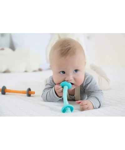 Teething Tube with Safety Shield Baby Hollow Teether Sensory Toys Gum Massager Food-Grade Silicone for Infant 3-12 Months Boy...