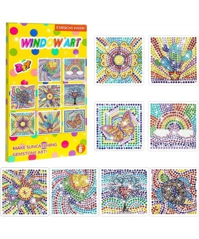 8Pcs Arts and Crafts for Kids Girls Ages 8-12 Suncatcher Big Gem Diamond Painting Stickers Kits for Kids DIY Window Gem Art K...