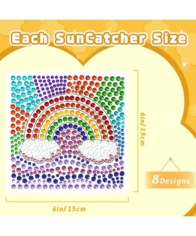 8Pcs Arts and Crafts for Kids Girls Ages 8-12 Suncatcher Big Gem Diamond Painting Stickers Kits for Kids DIY Window Gem Art K...