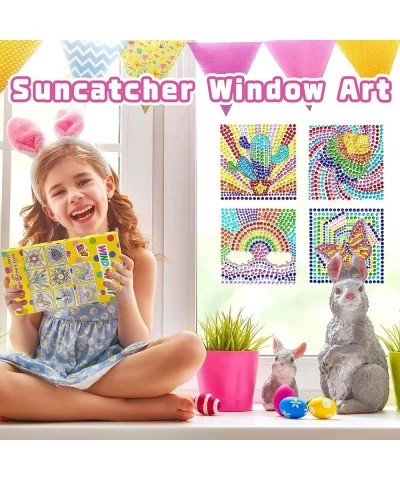 8Pcs Arts and Crafts for Kids Girls Ages 8-12 Suncatcher Big Gem Diamond Painting Stickers Kits for Kids DIY Window Gem Art K...