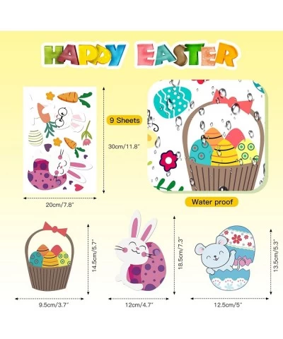 126pcs Easter Bunny Color Eggs Window Stickers 9 Sheets Double Side Window Cling Static Sticker for Home Party Ornaments Kids...