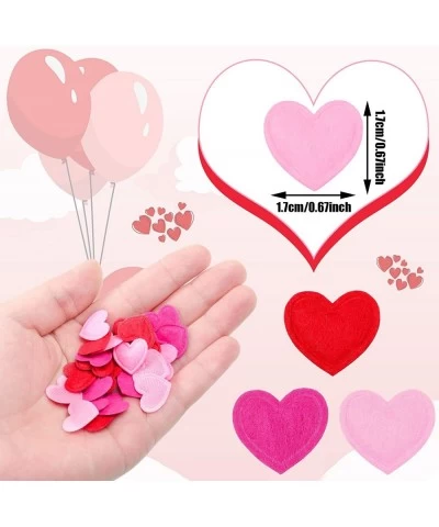 300 Pieces Valentine's Day Felt Hearts Decoration Felt Hearts Stickers Colorful Felt Heart Craft Mini Heart Shapes Decorative...