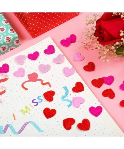 300 Pieces Valentine's Day Felt Hearts Decoration Felt Hearts Stickers Colorful Felt Heart Craft Mini Heart Shapes Decorative...