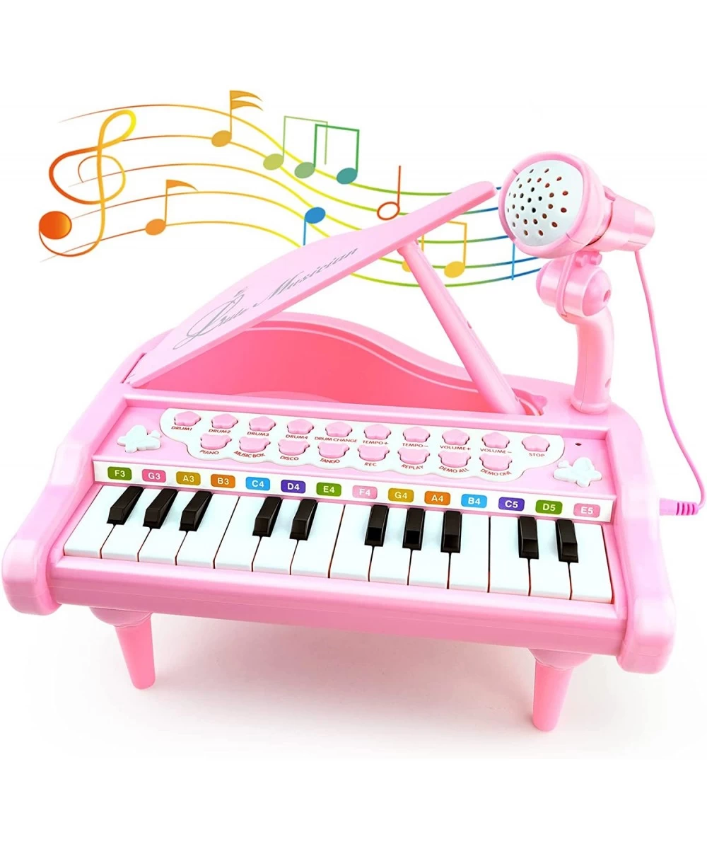 Pink Piano- Toys for 1+ Year Old Girls Gifts 24 Keys Toddler Piano Keyboard Musical with Microphone Kids Piano Toys for 2 Yea...