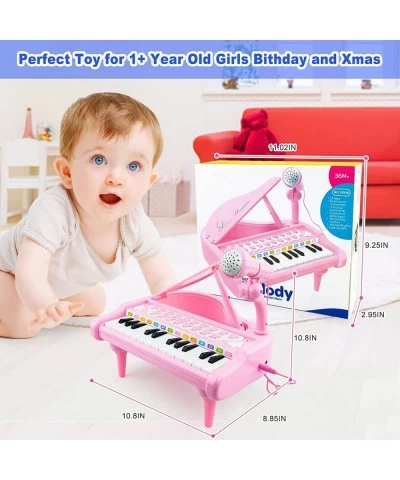 Pink Piano- Toys for 1+ Year Old Girls Gifts 24 Keys Toddler Piano Keyboard Musical with Microphone Kids Piano Toys for 2 Yea...