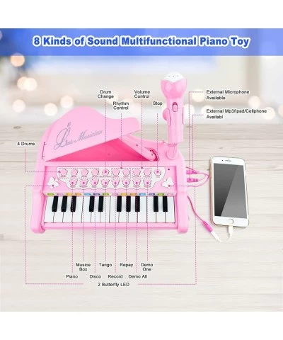 Pink Piano- Toys for 1+ Year Old Girls Gifts 24 Keys Toddler Piano Keyboard Musical with Microphone Kids Piano Toys for 2 Yea...