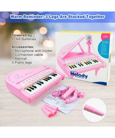 Pink Piano- Toys for 1+ Year Old Girls Gifts 24 Keys Toddler Piano Keyboard Musical with Microphone Kids Piano Toys for 2 Yea...