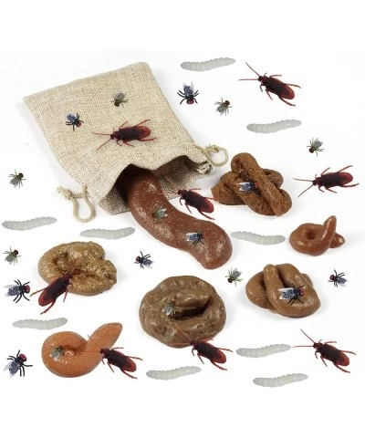 62pcs Fake Dog Poop Realistic Fake Turd Cockroach Fly Flies Maggot Halloween Novelty Floating Fake Poo Toys for April Fools' ...