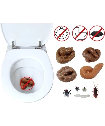 62pcs Fake Dog Poop Realistic Fake Turd Cockroach Fly Flies Maggot Halloween Novelty Floating Fake Poo Toys for April Fools' ...