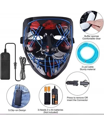 Halloween Scary Mask LED Light Up Purge Mask for Festival Cosplay Halloween Costumes $24.06 Kids' Dress-Up Accessories