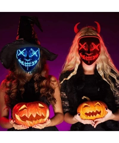 Halloween Scary Mask LED Light Up Purge Mask for Festival Cosplay Halloween Costumes $24.06 Kids' Dress-Up Accessories