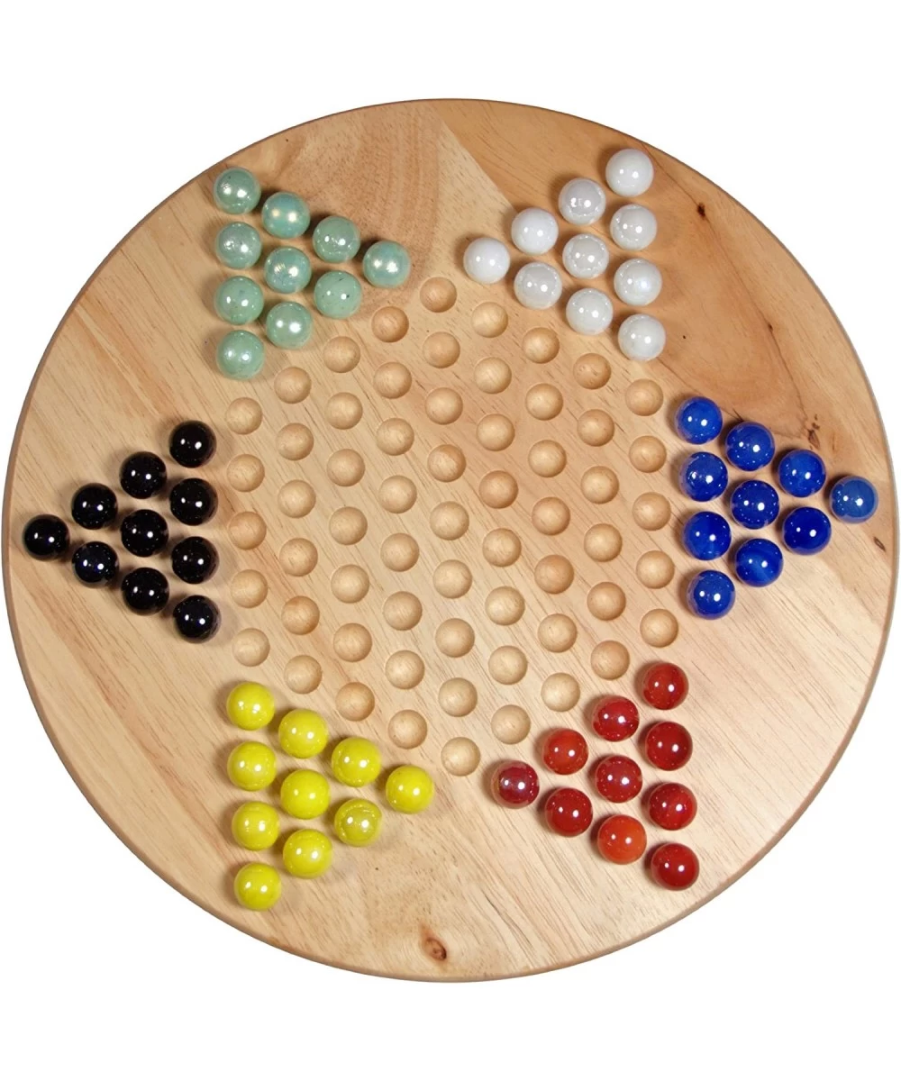 Classic Wooden Chinese Checkers Set with Glass Marbles - 11.5 in $52.38 Dice & Marble Games