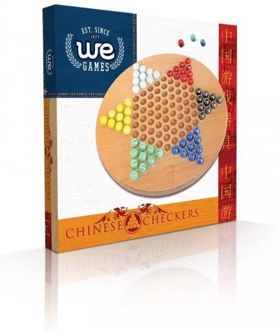 Classic Wooden Chinese Checkers Set with Glass Marbles - 11.5 in $52.38 Dice & Marble Games