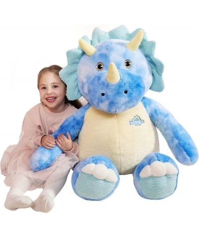 Giant Triceratops Stuffed Animal Plush Toy Large Dinosaur Big Jumbo Soft Toys 30" Huge Size Cute Fluffy Plushy Fat Oversized ...