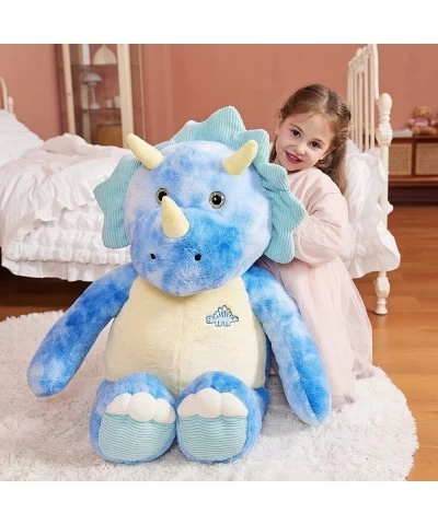 Giant Triceratops Stuffed Animal Plush Toy Large Dinosaur Big Jumbo Soft Toys 30" Huge Size Cute Fluffy Plushy Fat Oversized ...