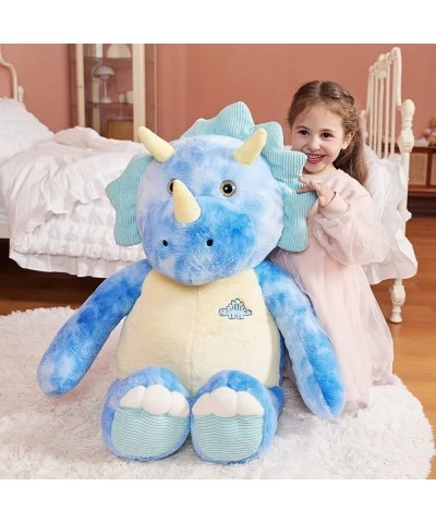 Giant Triceratops Stuffed Animal Plush Toy Large Dinosaur Big Jumbo Soft Toys 30" Huge Size Cute Fluffy Plushy Fat Oversized ...