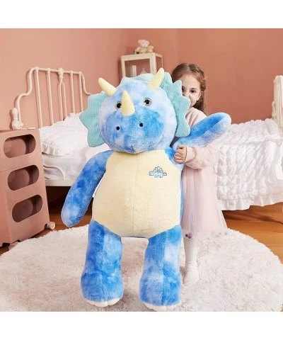 Giant Triceratops Stuffed Animal Plush Toy Large Dinosaur Big Jumbo Soft Toys 30" Huge Size Cute Fluffy Plushy Fat Oversized ...