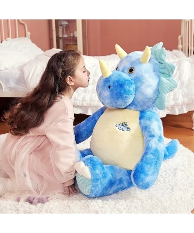 Giant Triceratops Stuffed Animal Plush Toy Large Dinosaur Big Jumbo Soft Toys 30" Huge Size Cute Fluffy Plushy Fat Oversized ...