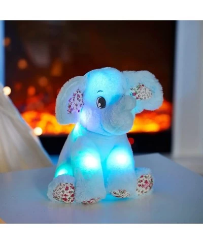 Light up Elephant Soft Plush Toy Cozy Floppy LED Stuffed Animals Lullabies Nightlight Bedtime for Kids Birthday for Toddlers ...