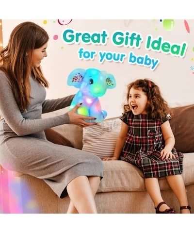 Light up Elephant Soft Plush Toy Cozy Floppy LED Stuffed Animals Lullabies Nightlight Bedtime for Kids Birthday for Toddlers ...